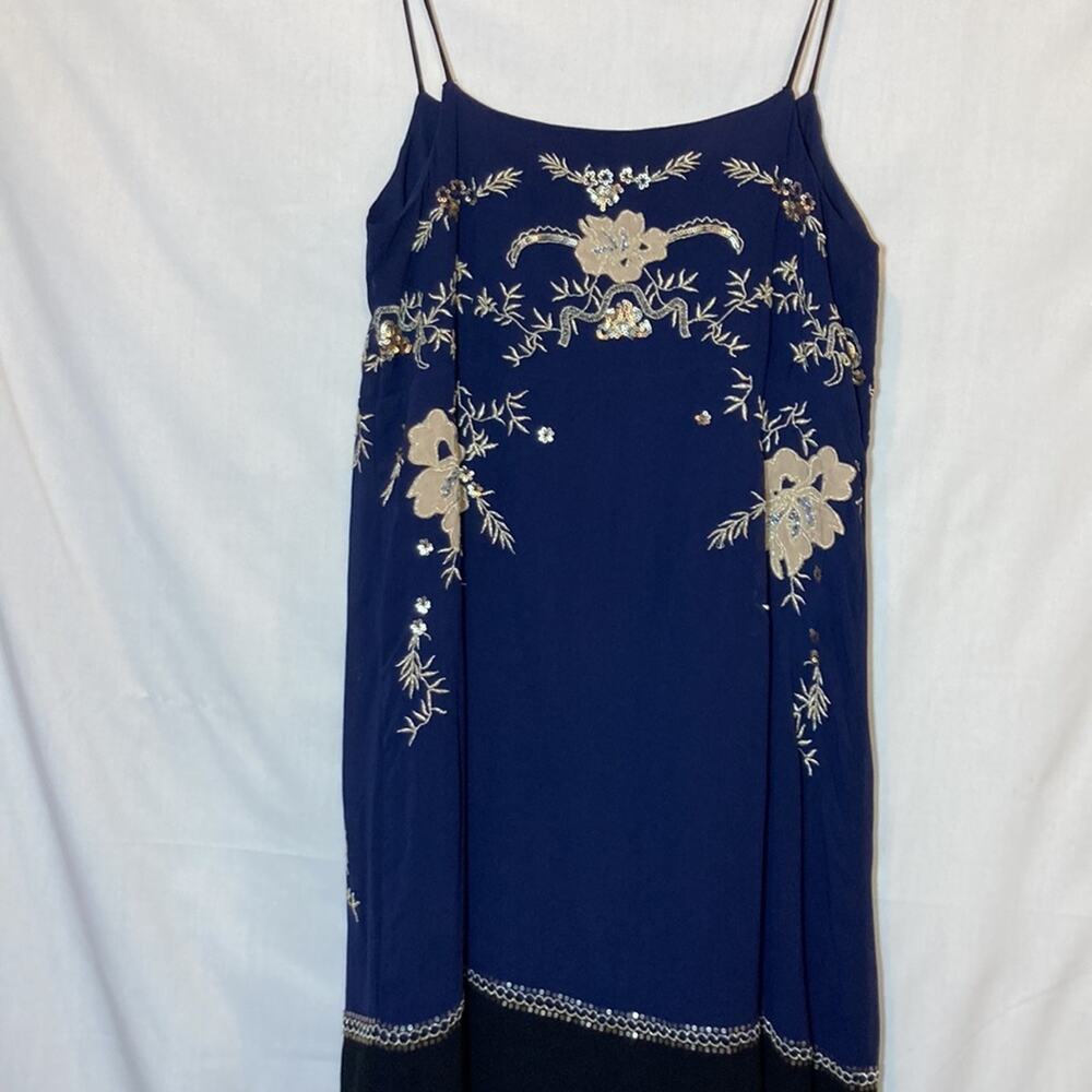 By Anthropologie Allaire Embroidered Floral Sequin Slip Dress Size S - Picture 5 of 9